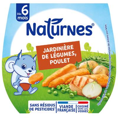 Naturnes® Jardinière dé Légumes, Poulet Bol Bébé Dès 6 mois, 2x190g