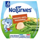 Naturnes® Haricots Verts Dindonneau Coupelles Bébé Dès 6 mois, 2x190g