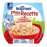 Naturnes® - P'tite Recette Spaghetti Façon Carbonara Bol Bébé dès 8 mois, 2x200g