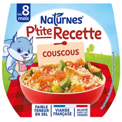Naturnes® - P'tite Recette Couscous Bol Bébé Dès 8 mois, 2x200g