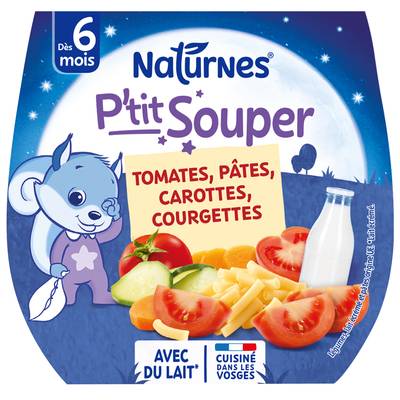 Naturnes® - P'tit Souper Tomates Pâtes Courgettes Bol Bébé Dès 6 mois, 2x200g