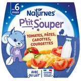 Naturnes® - P'tit Souper Tomates Pâtes Courgettes Bol Bébé Dès 6 mois, 2x200g