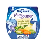Naturnes® - P'tit Souper Purée aux 7 Légumes Bol Bébé Dès 8 mois, 2x200g