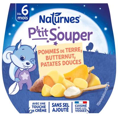 Naturnes® - P'tit Souper Pommes de terre, butternut, patate douce bol bébé dès 6 mois, 400g