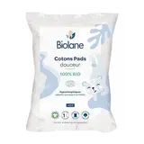 Biolane Cotons pads douceur Bébé 100% Bio Peaux sensibles, 150 cotons