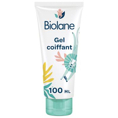 Biolane Gel coiffant pour bébé effet mouillé d'origine naturelle, 100ml