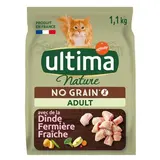 Affinity - Ultima Nature Croquettes Dinde sans Céréales pour chat adulte, 1,1kg