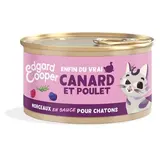 Edgard Cooper Boîte Morceaux en sauce Canard et Poulet sans céréales pour Chaton, 85g