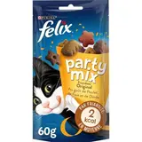 Purina - Félix Party Mix Original Poulet Foie Dinde - Friandises pour chat, 60g