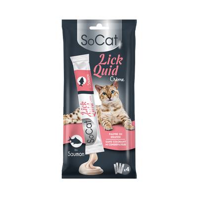 Riga Socat Snack Liquid Saumon - Friandise pour chat, 4x14g