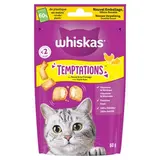 Whiskas Temptations au Poulet et Fromage - Friandise Récompense pour Chat, 60g