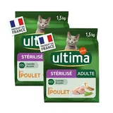 Affinity - Ultima Croquettes Poulet Contrôle du Poids pour chat adulte stérilisé, Lot de 2x1,5kg
