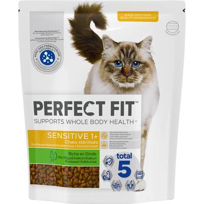 Perfect Fit Croquettes Dinde pour chat adulte sensible stérilisé, 1,4kg
