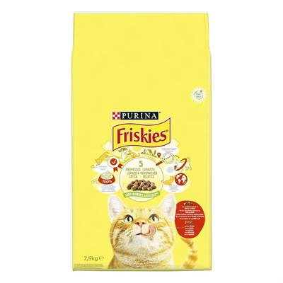 Purina - Friskies Croquettes au boeuf, poulet et légumes pour chat, 7,5kg
