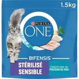 Purina - One Croquettes Poisson pour Chat Adulte Stérilisé, 1,5kg