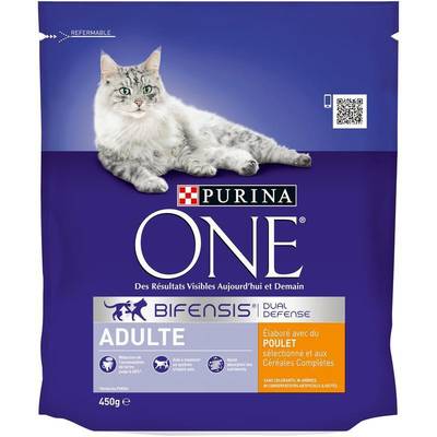 Purina - One Croquettes Poulet pour chat adulte, 450g