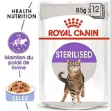 Royal Canin Sachets en Gelée Sterilised Maintien Poids de Forme pour Chat Adulte Stérilisé, 12x85g