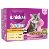 Whiskas Sachets en gelée Festins à la Volaille 4 variétés pour Chaton, 12x85g