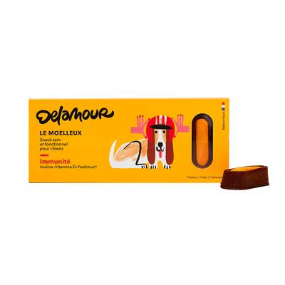 Delamour Friandise Pâtisserie Moelleux Immunité - Récompense pour chien, 100g