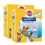 Pedigree Dentastix Daily Oral Care - Bâtonnets Hygiène Bucco-Dentaire pour petit chien x28, Lot de 2x440g