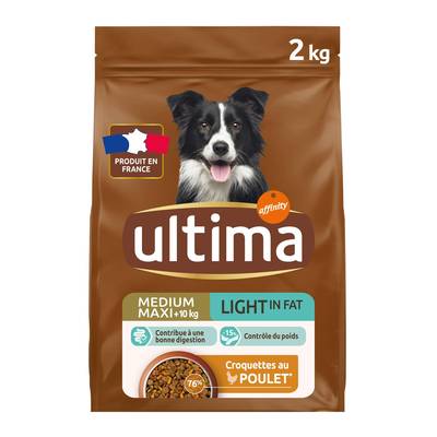 Affinity - Ultima Croquettes Poulet Light pour chien moyen et grand adulte, 2kg
