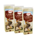 Cora Litière copeaux de bois pour rongeurs, Lot de 3x1kg