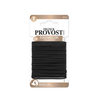 Franck Provost Elastiques fins - noir & couleurs, 34 pièces