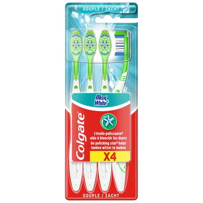 Colgate Brosse à dents Souple Max White Souple, 4 brosses à dents