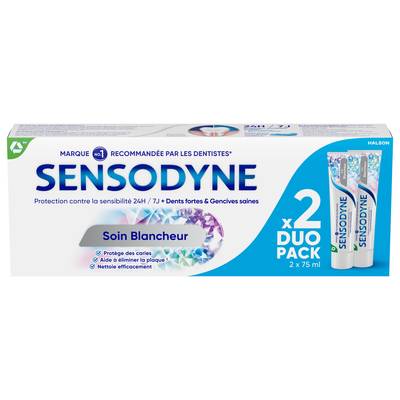 Sensodyne Dentifrice soin blancheur, 2 x 75ml