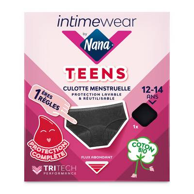 Nana Culotte menstruelle ados noir, 1 culotte