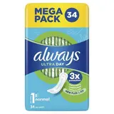Always Serviette Ultra Normal (Taille 1), 34 serviettes