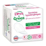 Love & Green Serviettes hygiéniques flux normal anti-irritations, 14  serviettes