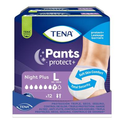 Tena Culottes Incontinence Pants Protect + Taille L  nuit, 12 culottes
