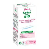 Love & Green Tampon 100% coton bio avec applicateur - Normal, 16 pièces