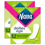 Nana Protège-slips pliés fraîcheur quotidienne, Lot de 2x32 pièces