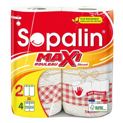 Sopalin Essuie-tout décoré sur mesure, 2  rouleaux