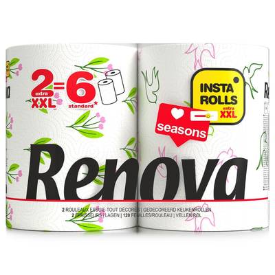 RENOVA Essuie-tout Insta Rolls Extra XXL, 2 essuis-tout