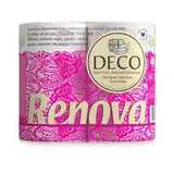 RENOVA Papier toilette blanc décoré 4 épaisseurs, 4 rouleaux