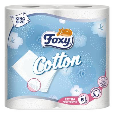 Foxy Papier toilettes blanc, 4 rouleaux