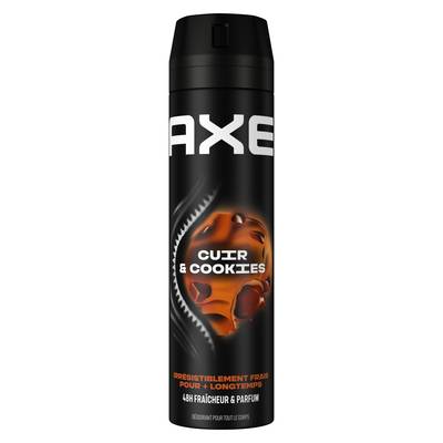 Axe Déodorant spray Homme Fraîcheur Cuir Et Cookies Parfum 48h, 200ml