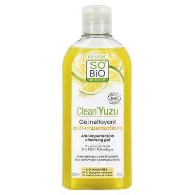 SO'BIO ETIC Gel nettoyant anti-imperfections, Clean'Yuzu, 200ml