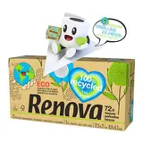 RENOVA Boîte de mouchoirs recyclés 3 épaisseurs, 72 mouchoirs