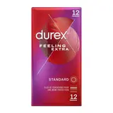 Durex Préservatifs fins et lubrifiés Feeling Extra, 12 pièces