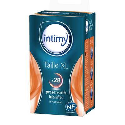 Intimy Préservatifs lubrifiés taille XL, 28 préservatifs
