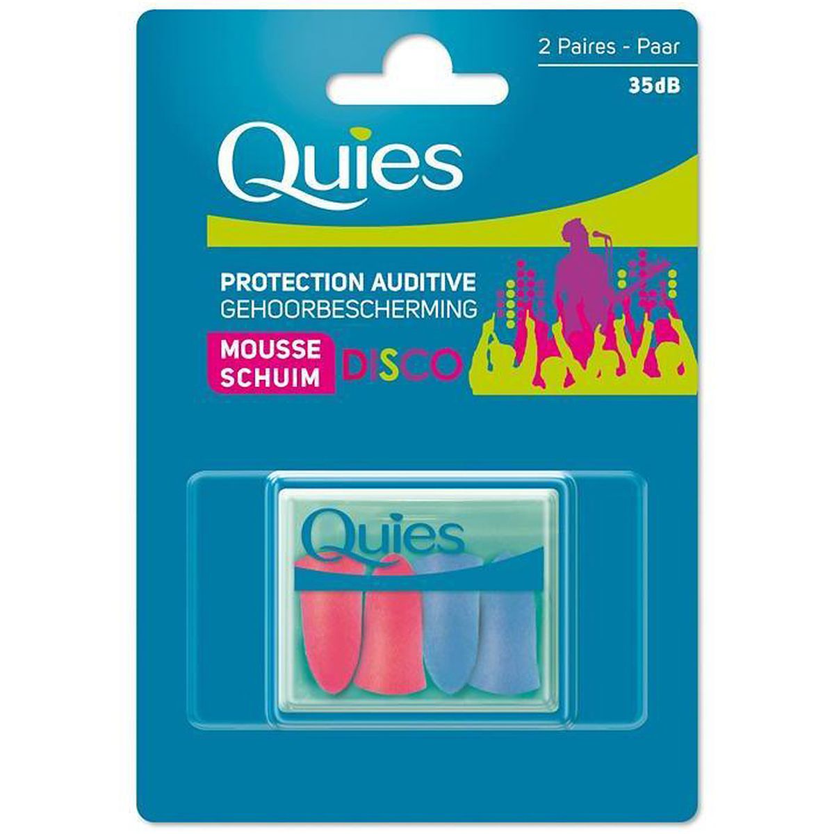 Quies Protection auditive en mousse DISCO, 2 paires
