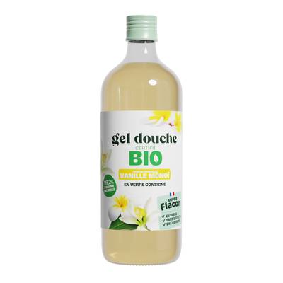Super Flacon Gel douche vanille monoï recharge, recharge 1L