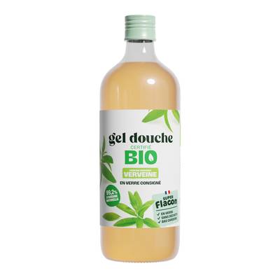 Super Flacon Gel douche BIO verveine, recharge 1L