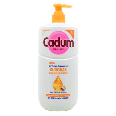 Cadum Crème lavante surgras Beurre de Karité, 1L