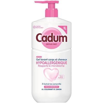 Cadum Gel lavant corps et cheveux hypoallergénique, 1L