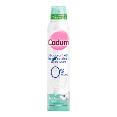 Cadum Déodorant spray Argil Protect au Coton 48H, 200ml